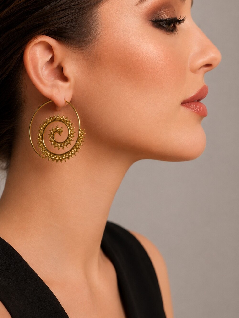 7Charming Sisters NWT "Life in the Fast Lane" Boho Gold Tone Fashion Spiral Hoop